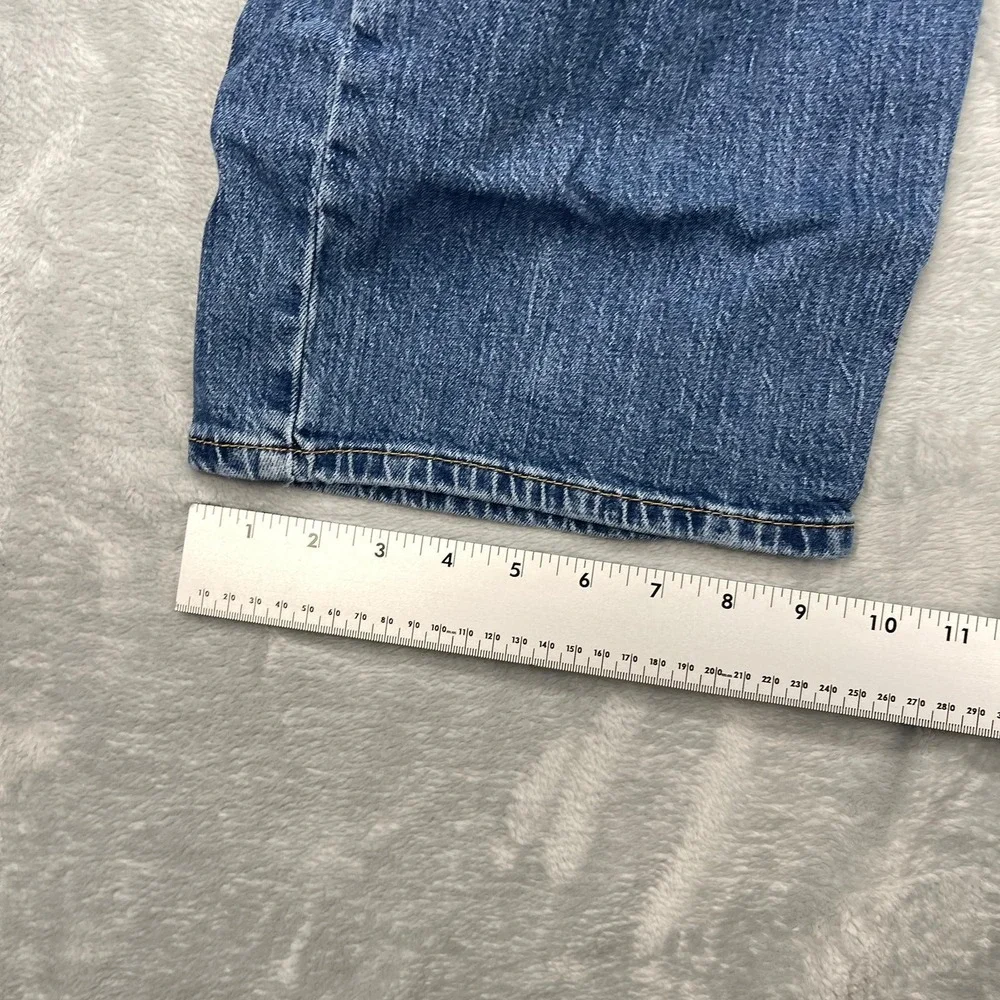 Levi's 505 Jeans Men 46x28 Blue Denim Medium Wash High Rise Red Tab Straight Leg